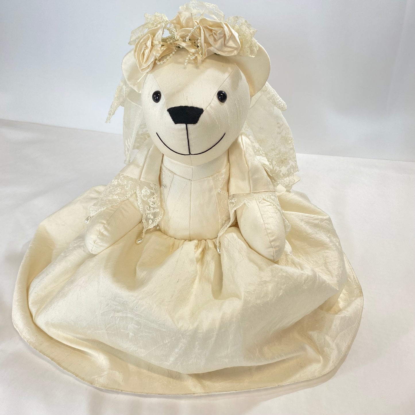 Wedding Dress/Prom Dress/Christening Keepsake Bear ( Button Jointed)