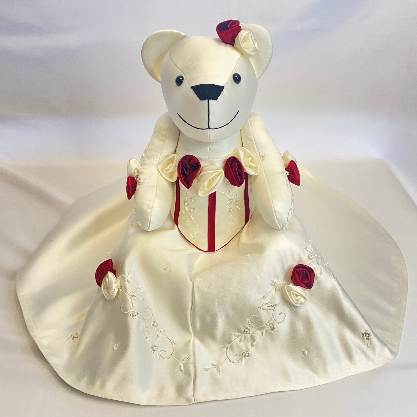 Wedding Dress/Prom Dress/Christening Keepsake Bear ( Button Jointed)