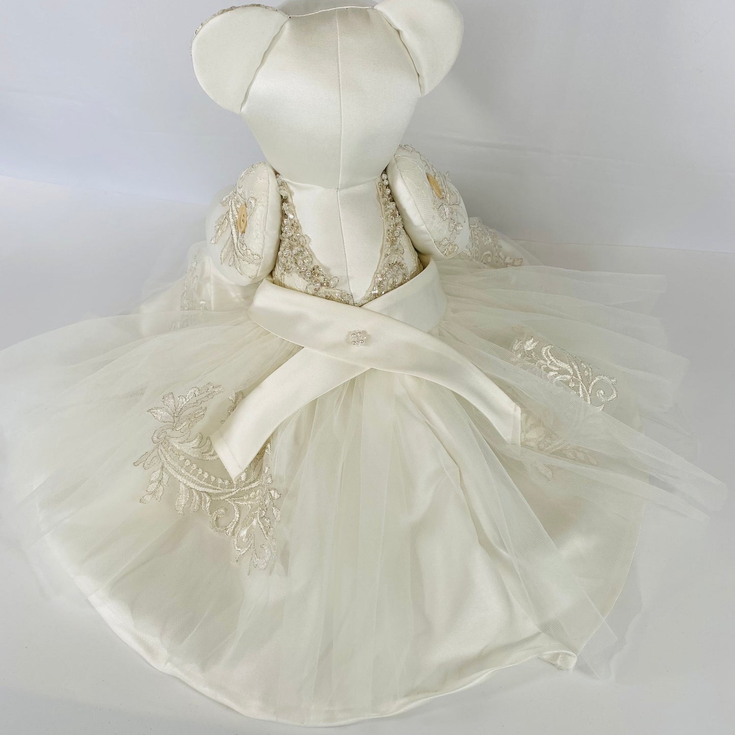 Wedding Dress/Prom Dress/Christening Keepsake Bear ( Button Jointed)
