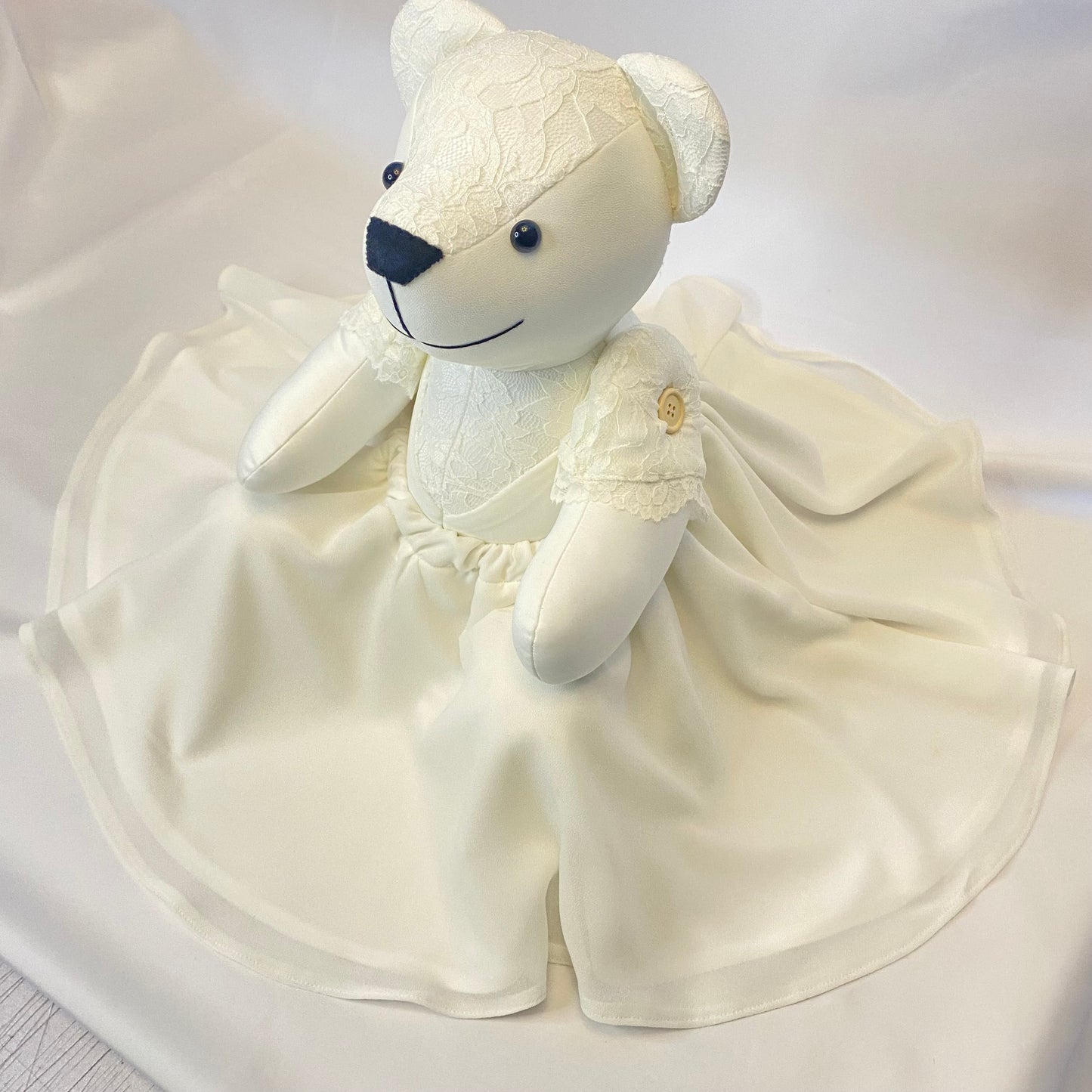 Wedding Dress/Prom Dress/Christening Keepsake Bear ( Button Jointed)