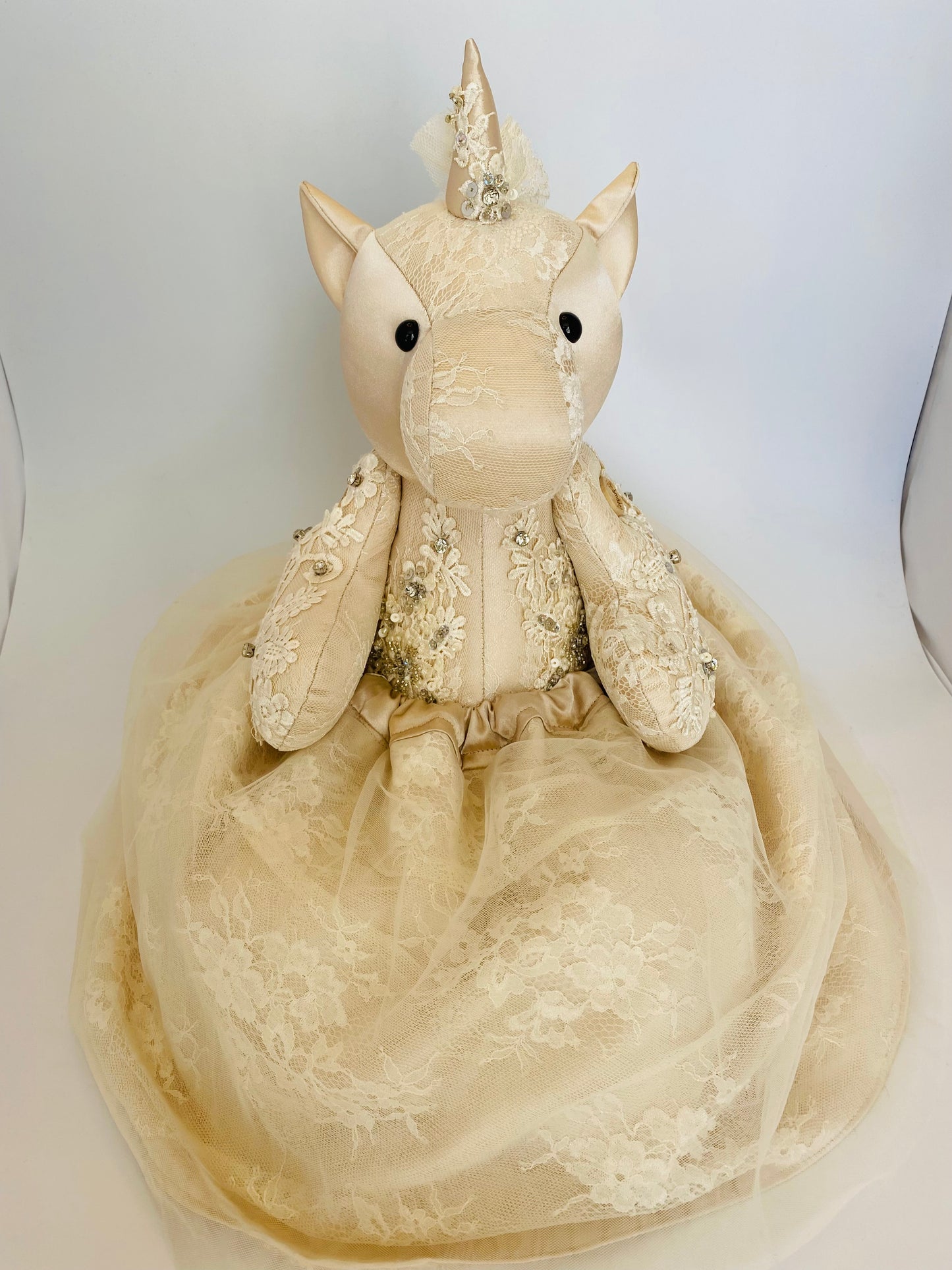Wedding Dress/Prom Dress/Christening Keepsake Bear ( Button Jointed)